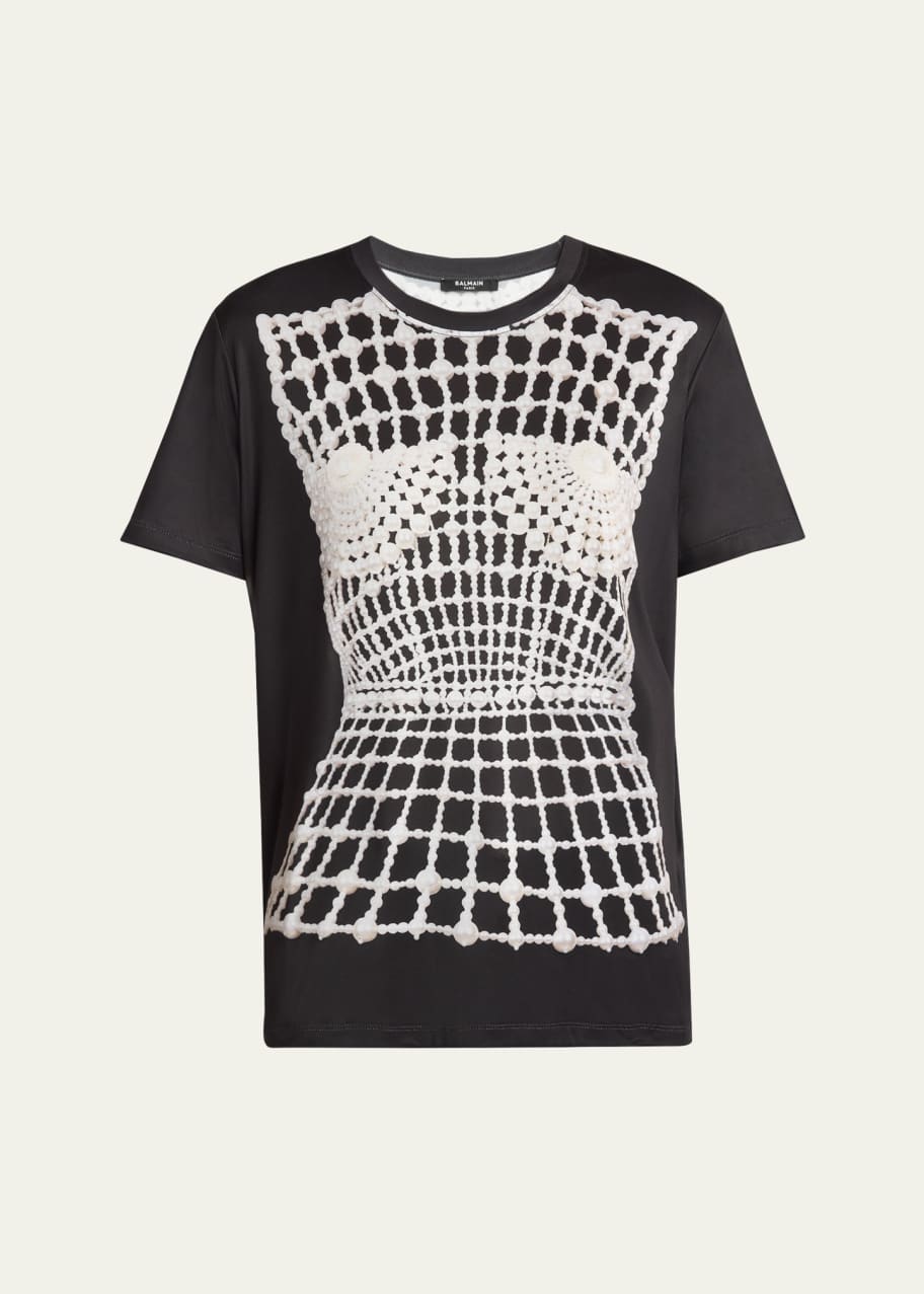 Image 1 of 1: Pearl Trompe LOeil Corset T-Shhirt