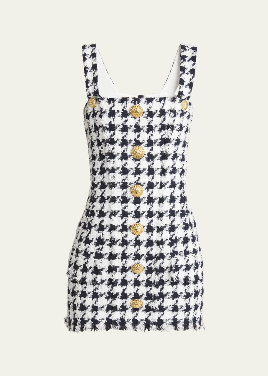 Balmain Houndstooth Mini Dress - Bergdorf Goodman