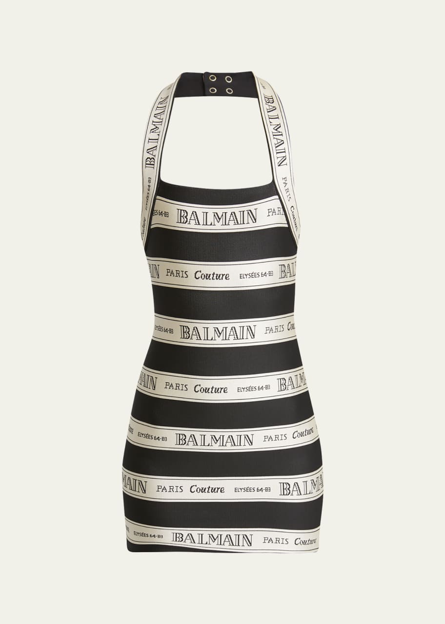 BALMAIN ロゴ入りノースリーブミニワンピース BALMAIN ロゴ入りノースリーブミニワンピース BALMAIN ロゴ入り