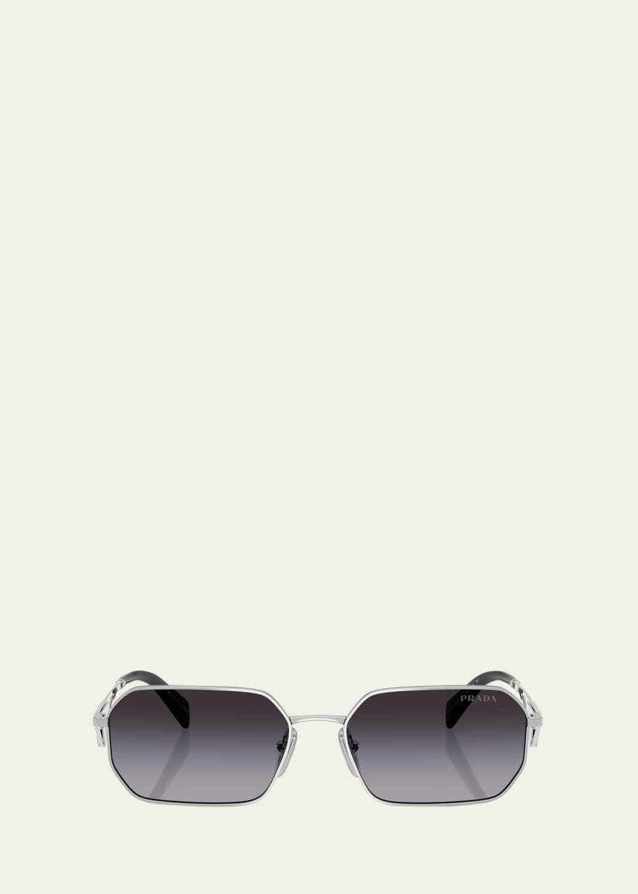 Prada Men's PR A51S Steel Rectangle Sunglasses - Bergdorf Goodman