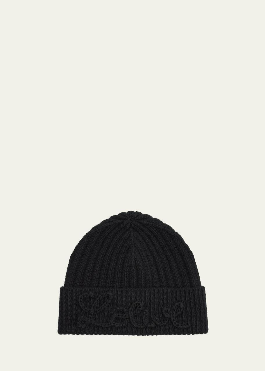 Loewe Black wool beanie 26635862_57032510_600.jpg main image 2