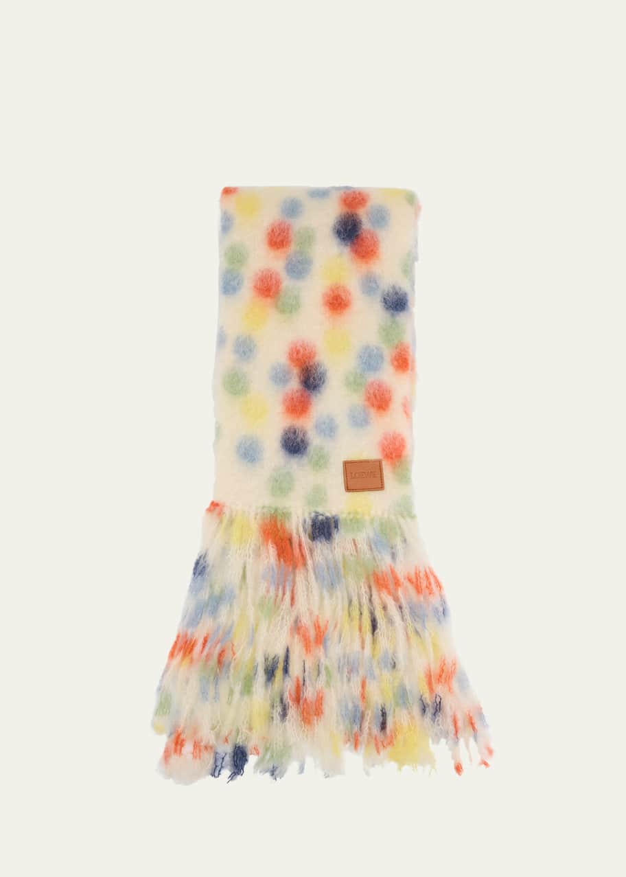 Image 1 of 1: Polka Dot Wool-Blend Scarf