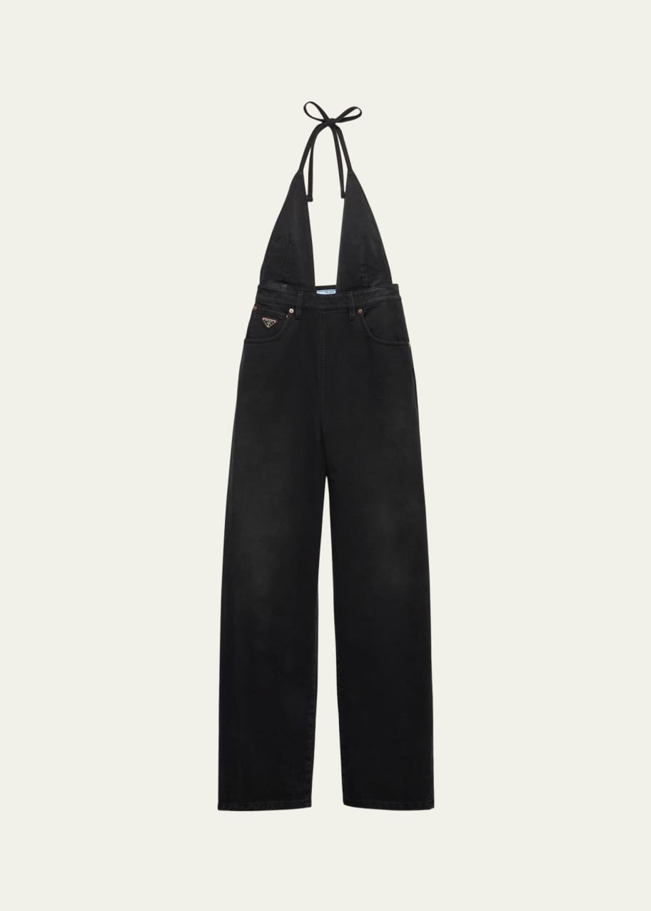 Prada Halter Straight Leg Denim Jumpsuit - Bergdorf Goodman