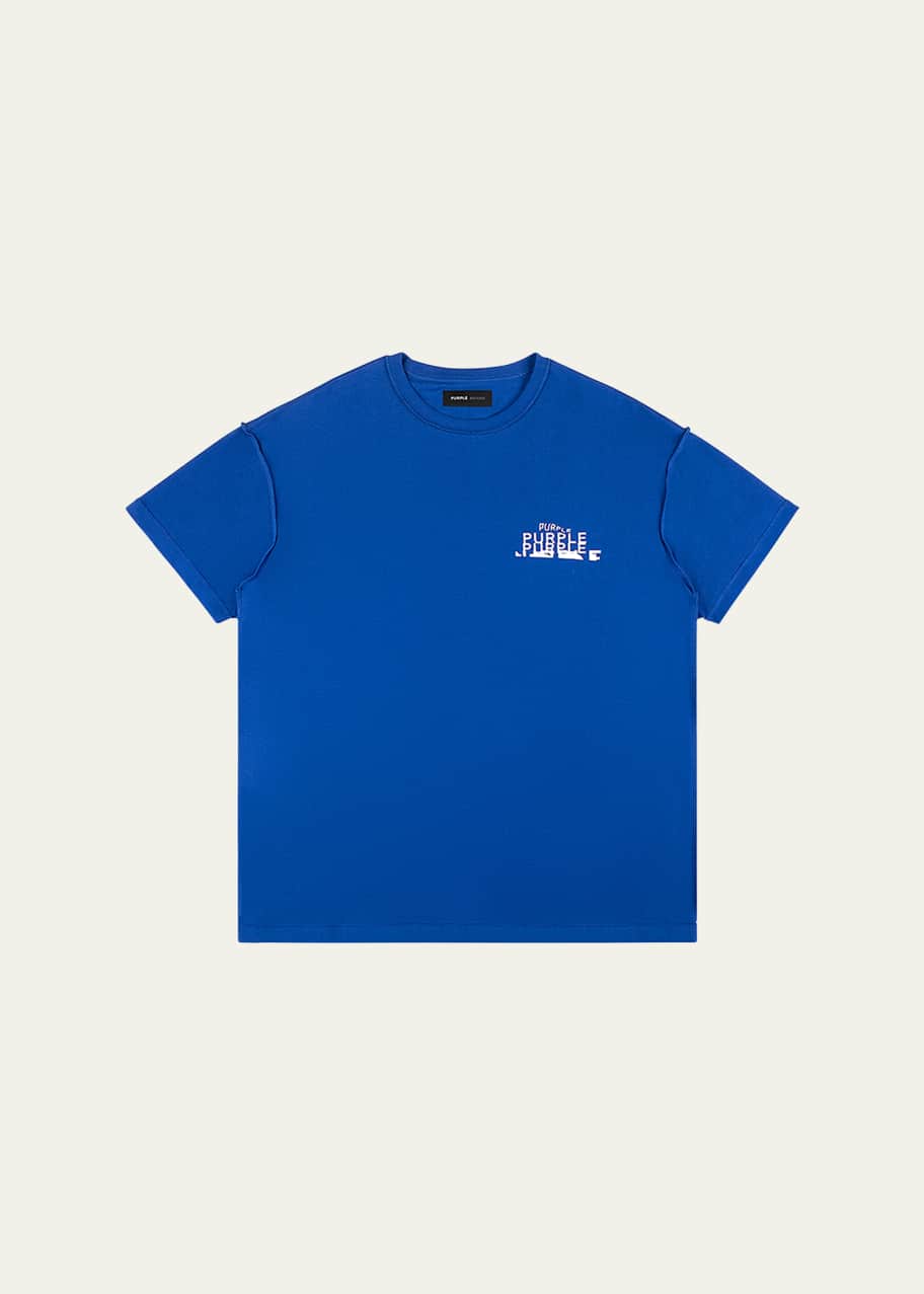 Image 1 of 1: Men's Repeat-Logo Textured T-Shirt