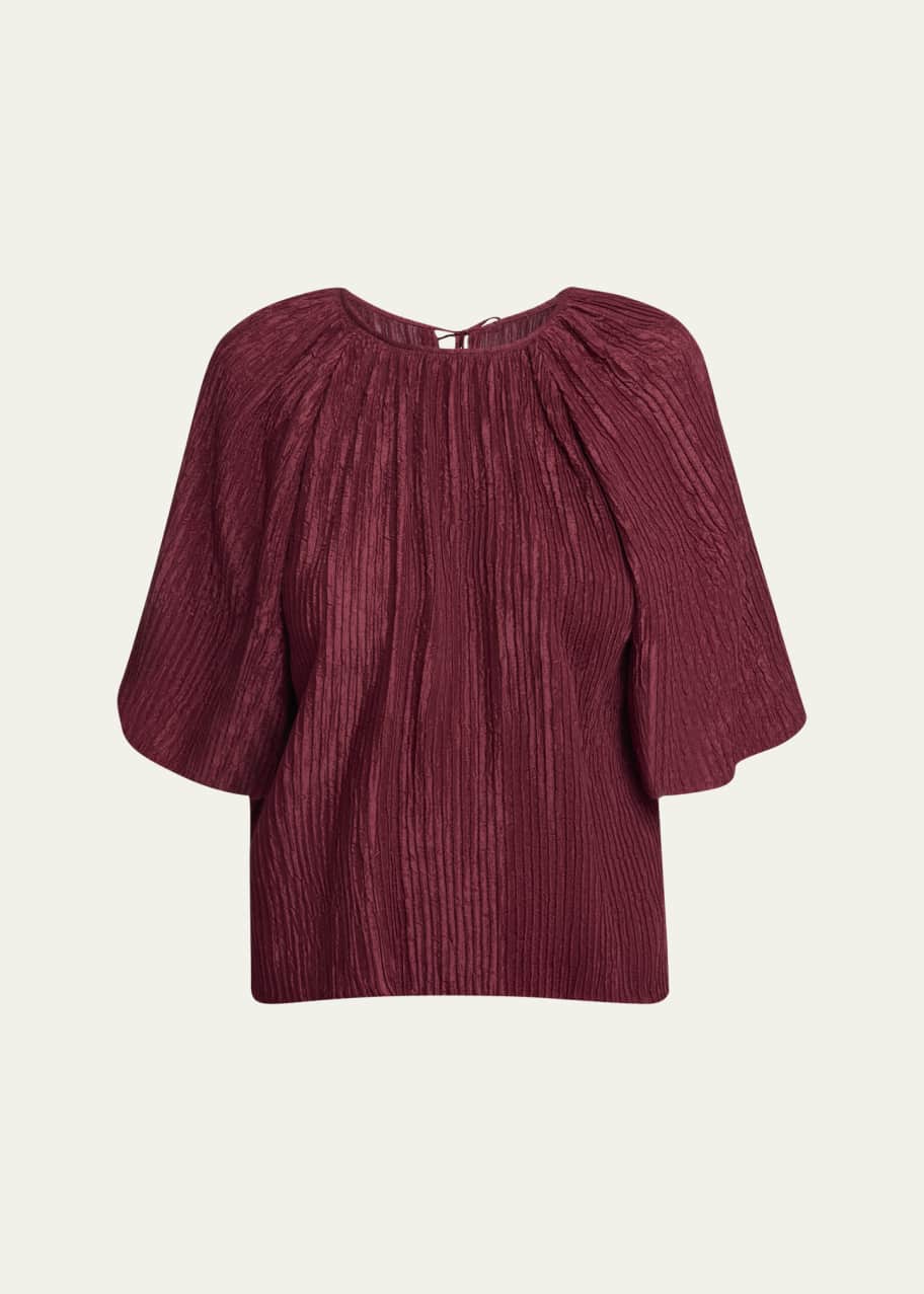 Image 1 of 1: Nula Plisse Silk Top
