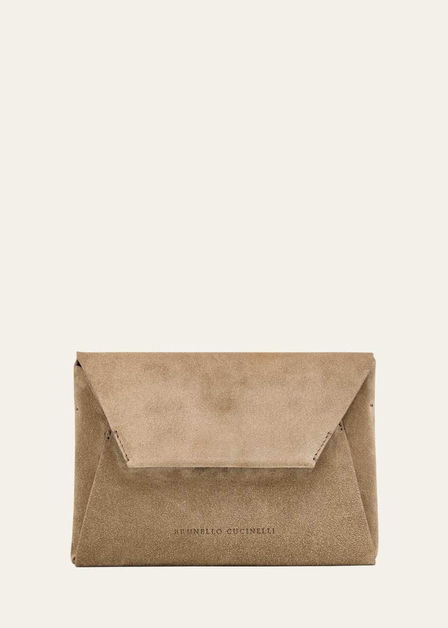 Brunello Cucinelli Envelope Flap Suede Wallet on Chain - Bergdorf