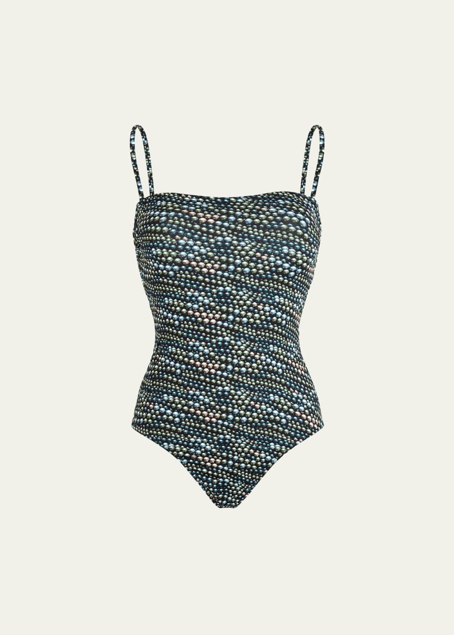 Image 1 of 1: Pearl Jersey Bandeau One-Piece Swimsuit
