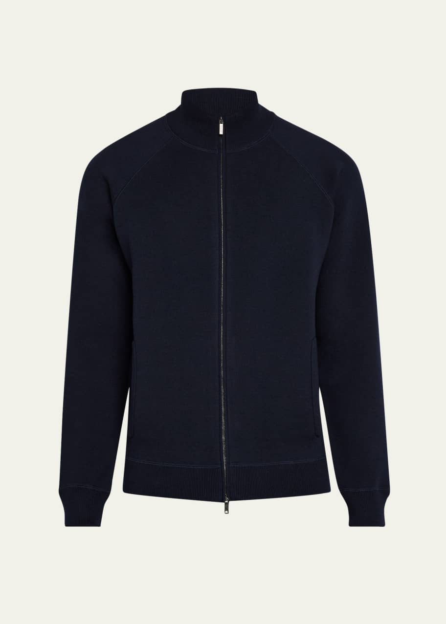 Image 1 of 1: Men's Wool Double-Face Full-Zip Sweater