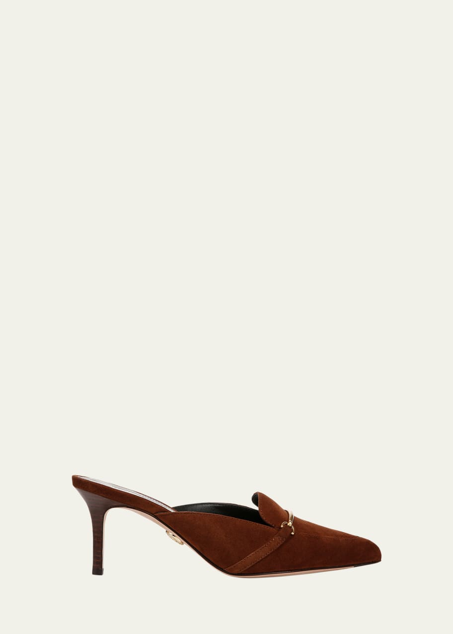 Image 1 of 1: Leslie Heeled Suede Mules