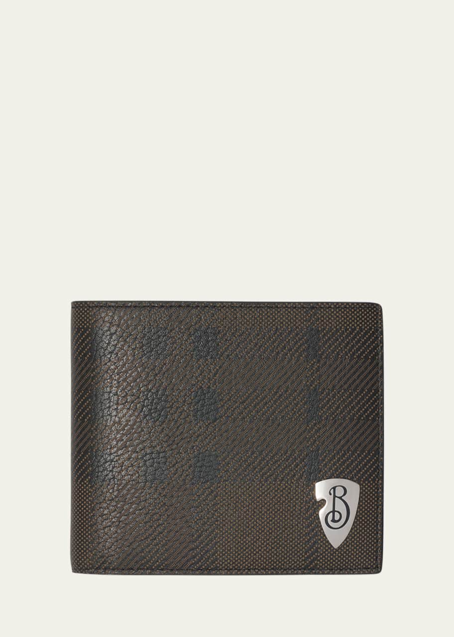 Burberry Men's B Shield Leather Bifold Wallet - Bergdorf Goodman