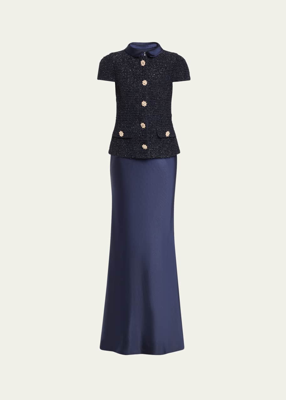 Self-Portrait Metallic Boucle Maxi Dress - Bergdorf Goodman