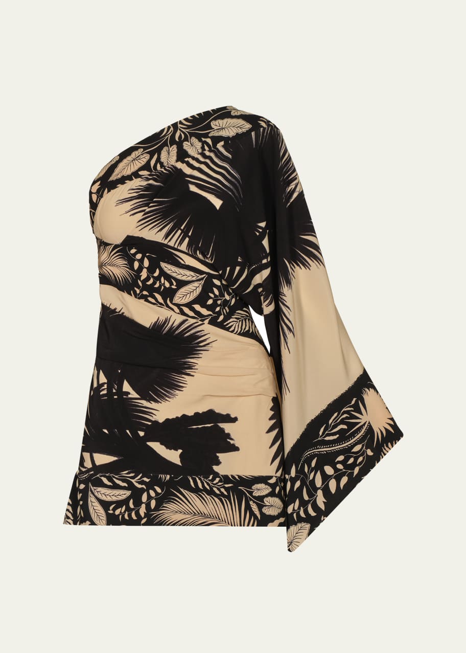 Image 1 of 1: Forest One-Shoulder Mini Dress