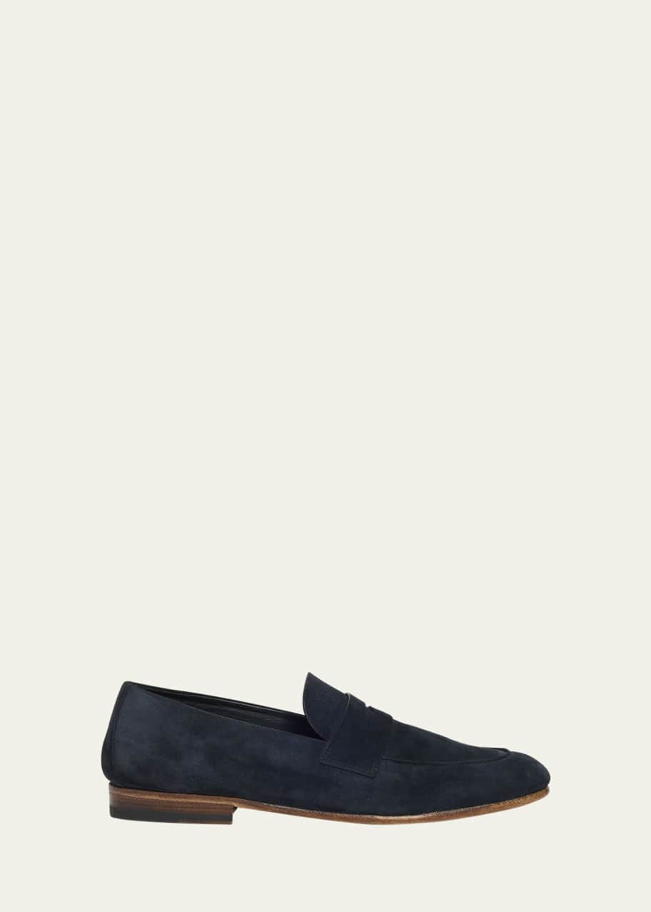 Image 1 of 1: Men's Suede Penny Loafers