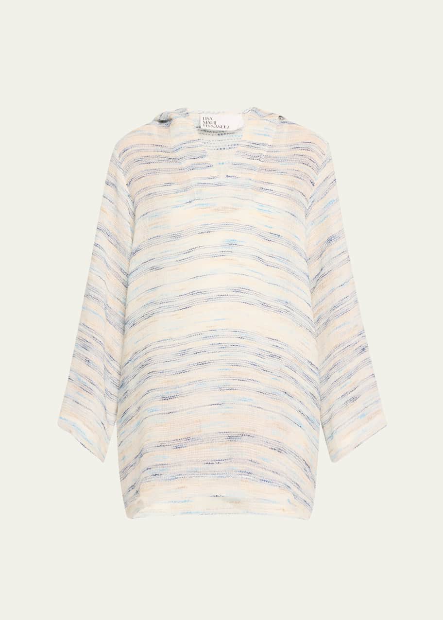 Image 1 of 1: Sea Striped Gauze Beach Tunic