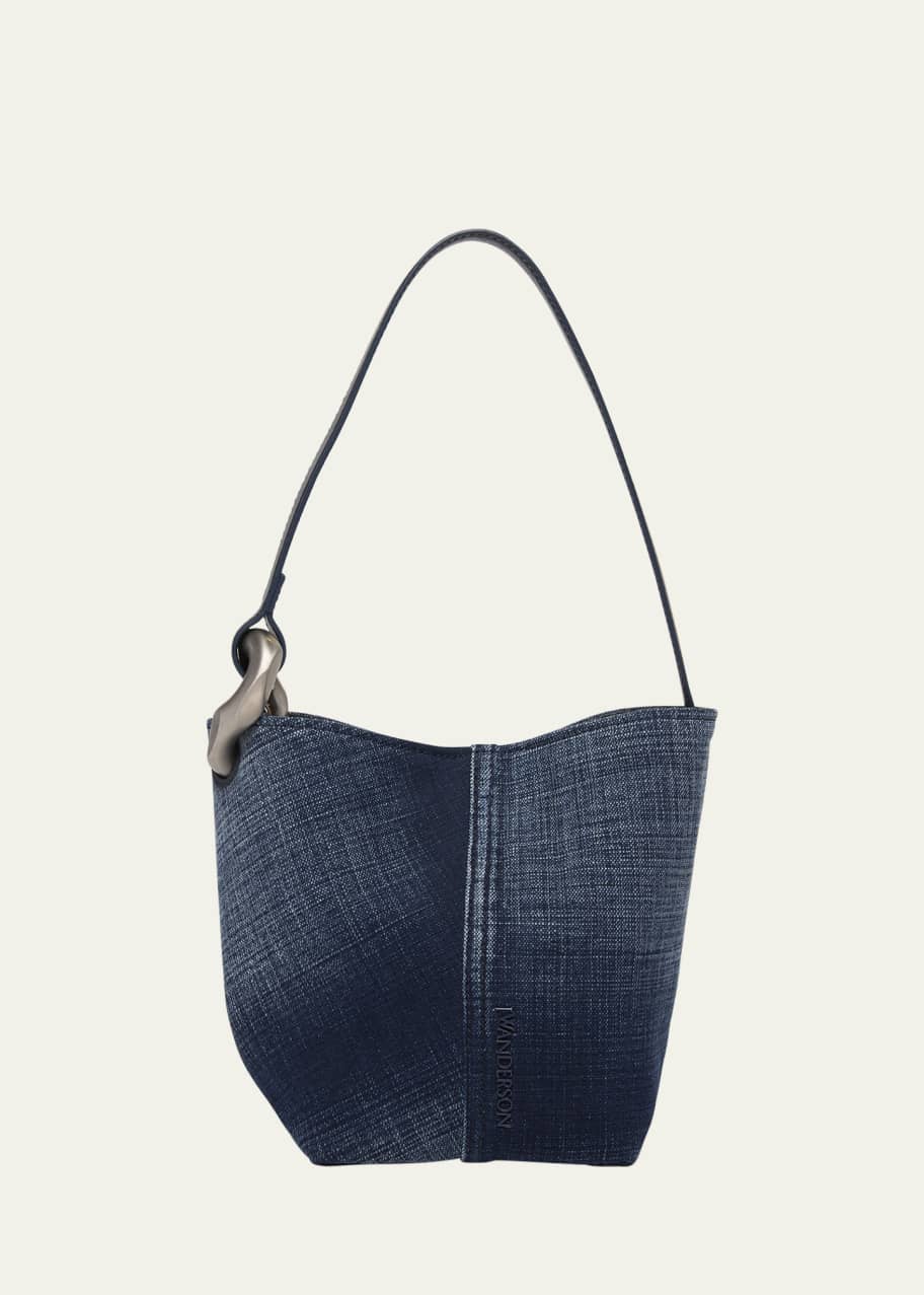 Image 1 of 1: Corner Small Acid Wash Denim Bucket Bag
