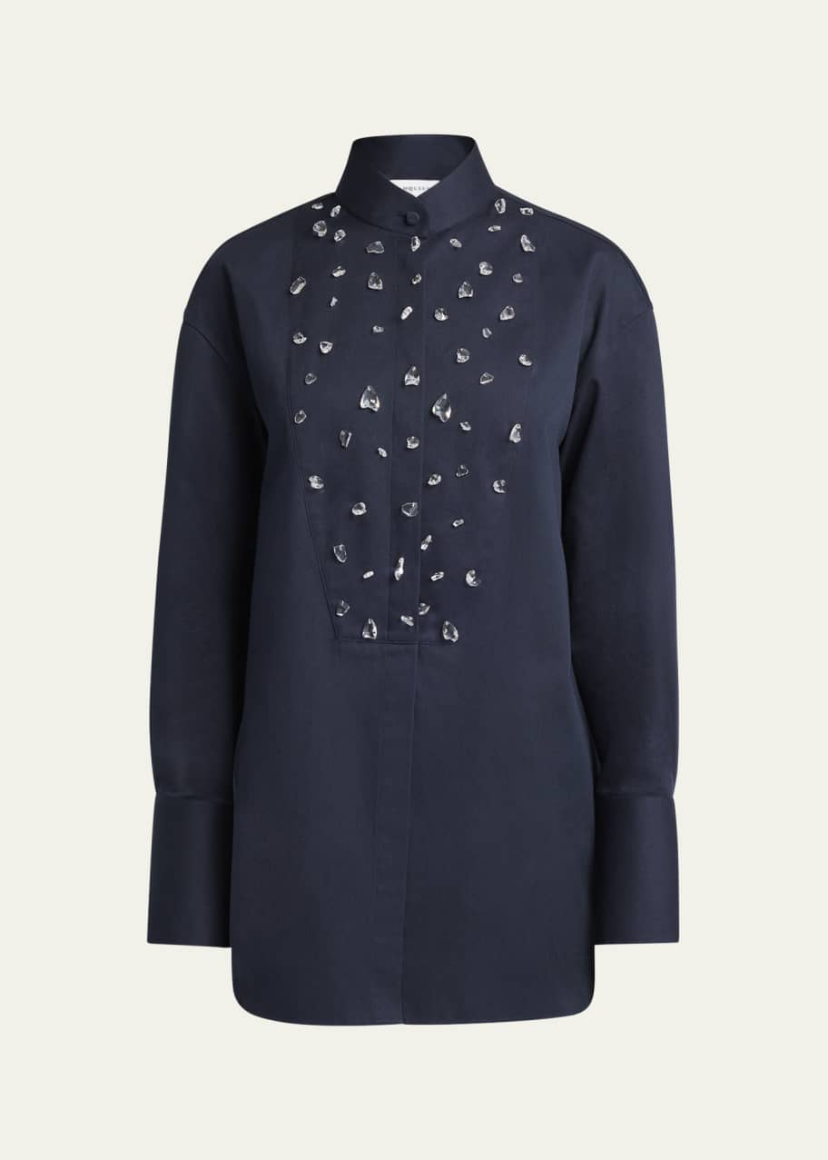 Image 1 of 1: Crystal Tuxedo Blouse