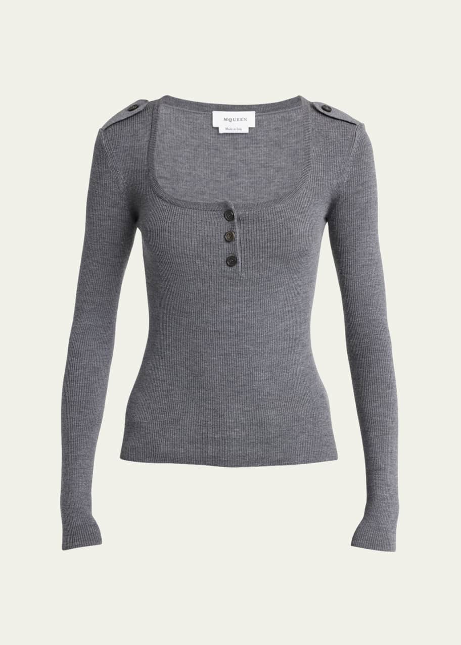 Image 1 of 1: Henley Wool Top
