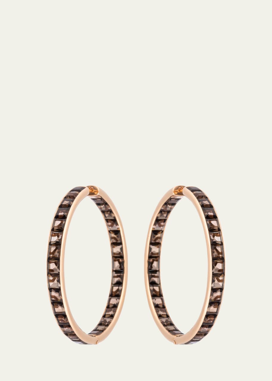 Image 1 of 1: Black Bliss Ii Earrings in 18K Rose Gold and Smokey Quartz