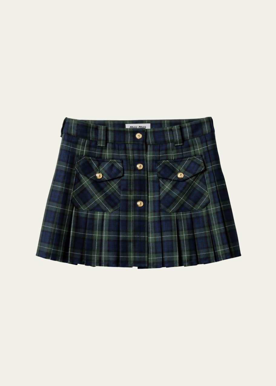 Tartan mini skirt pleated best sale