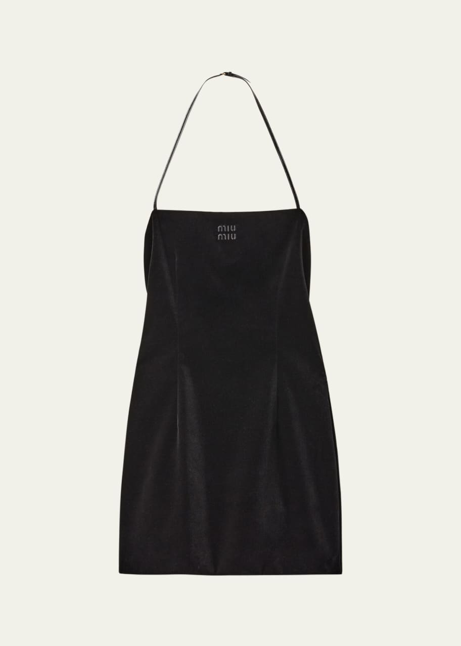 Image 1 of 1: Velvet Halter Mini Dress