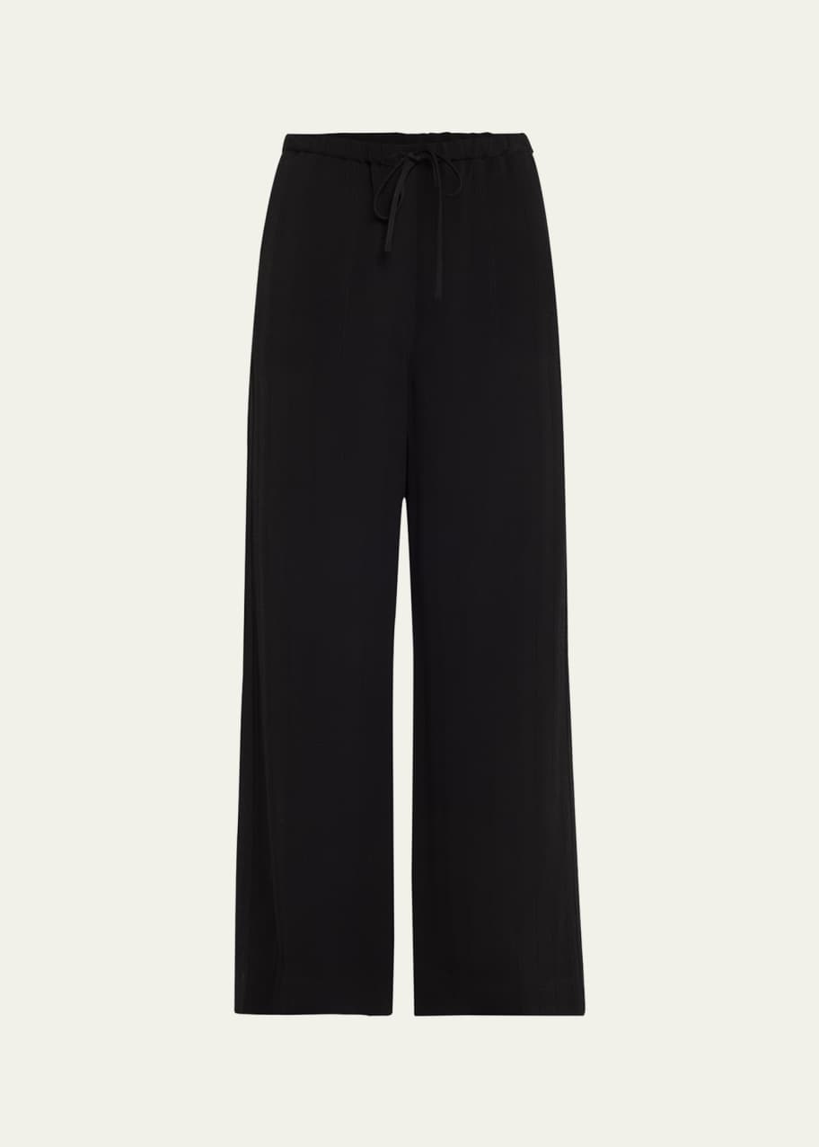 Image 1 of 1: Striped Woven Straight-Leg Ankle Pull-On Trousers