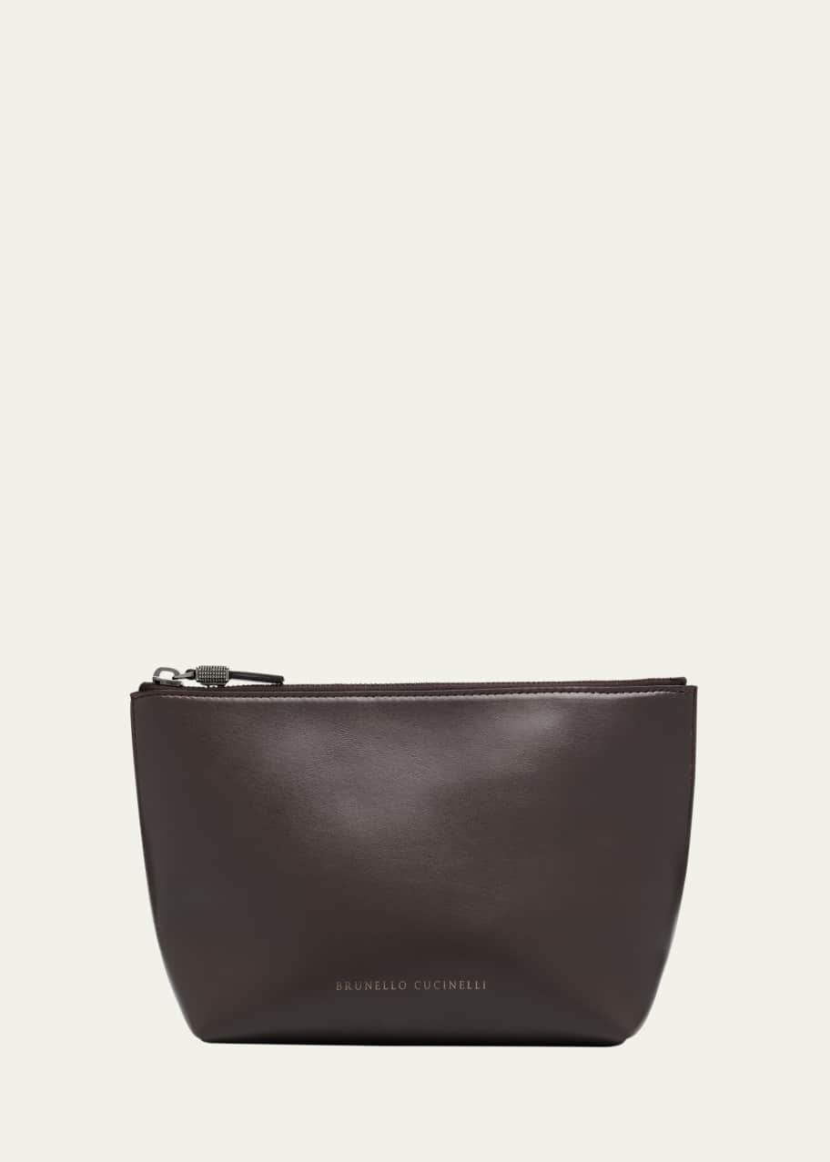 Image 1 of 1: Monili Zip Leather Pouch Bag