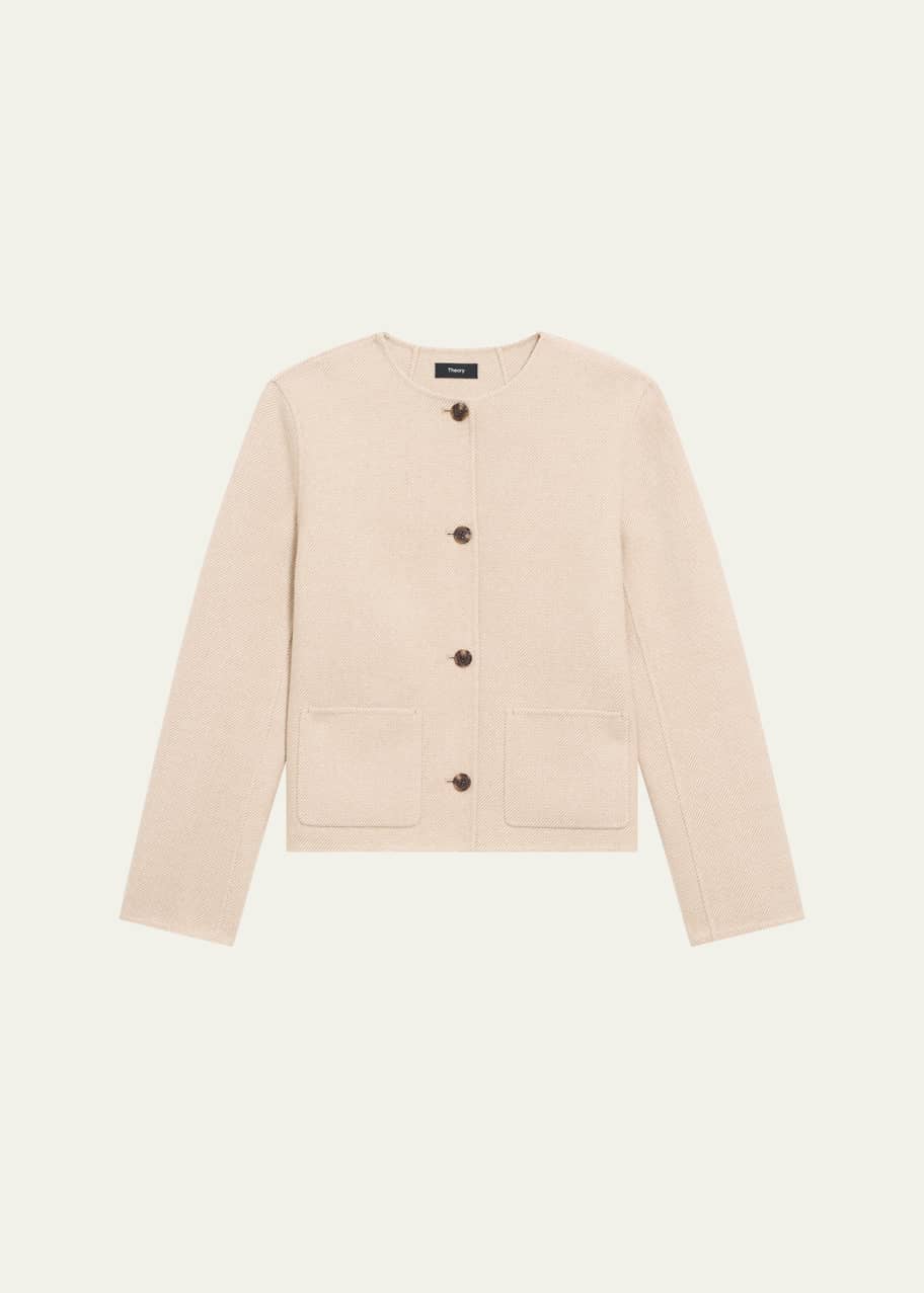 Image 1 of 1: 4-Button Double-Face Jacket