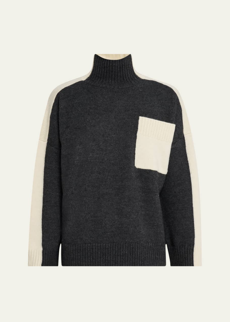 JW ANDERSONブラックコントラストスリーブセーター JW Anderson Men's Bicolor Wool-Blend Turtleneck - Bergdorf Goodman