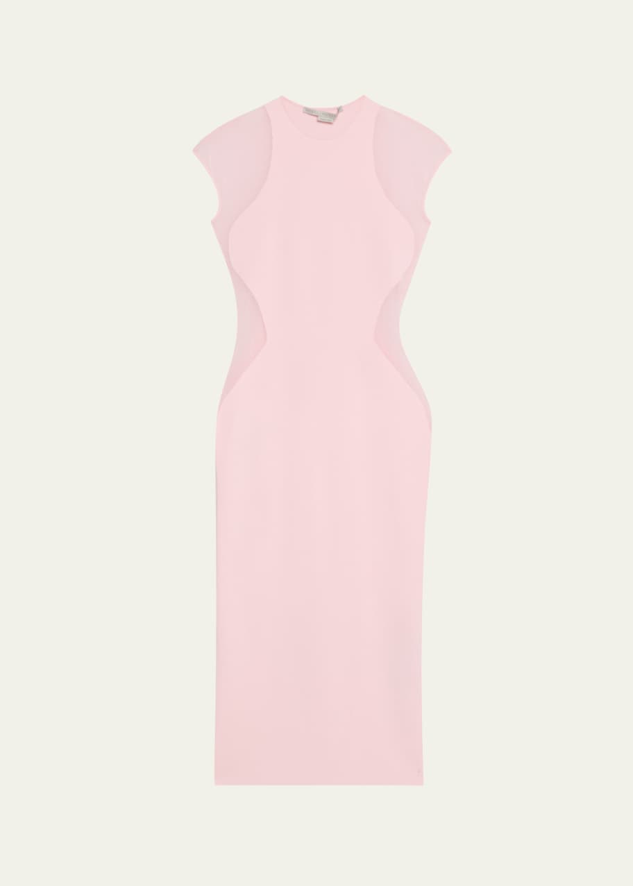 Image 1 of 1: Cap-Sleeve Compact Knit Miracle Midi Dress