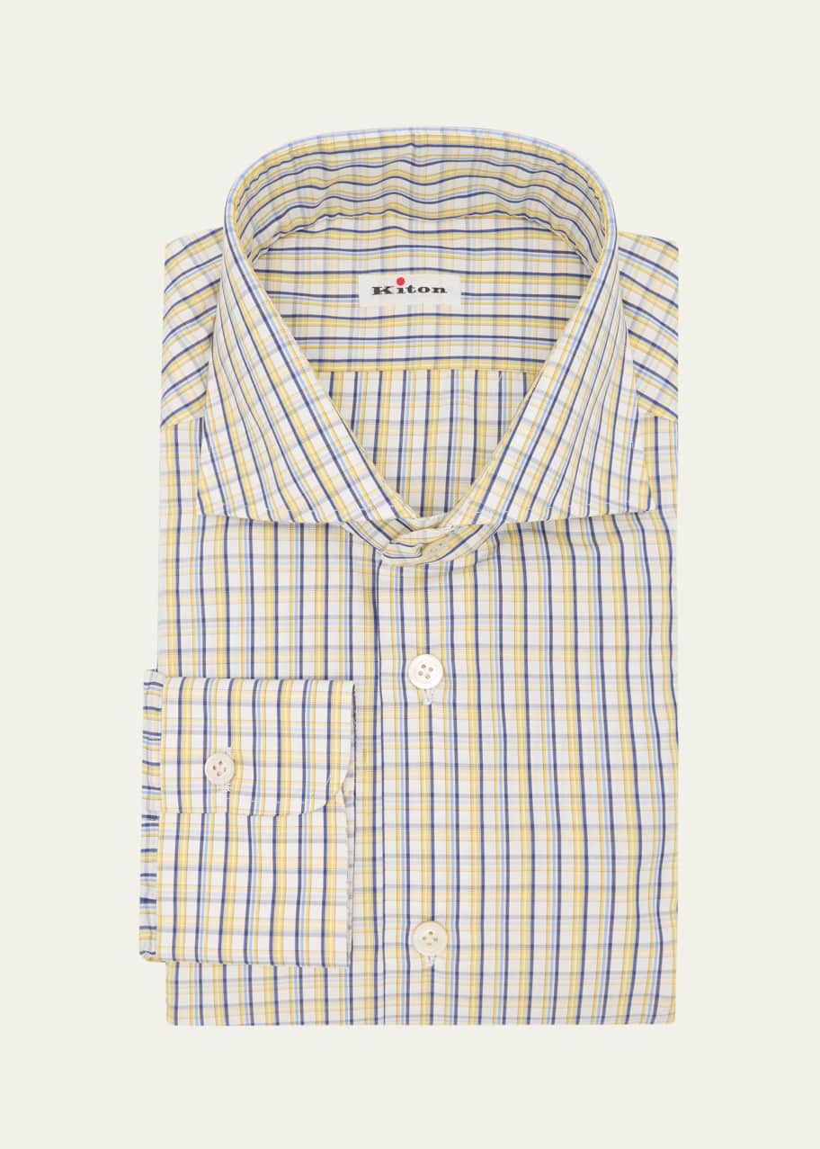 Image 1 of 1: Men's Cotton Graph Check Dress Shirt
