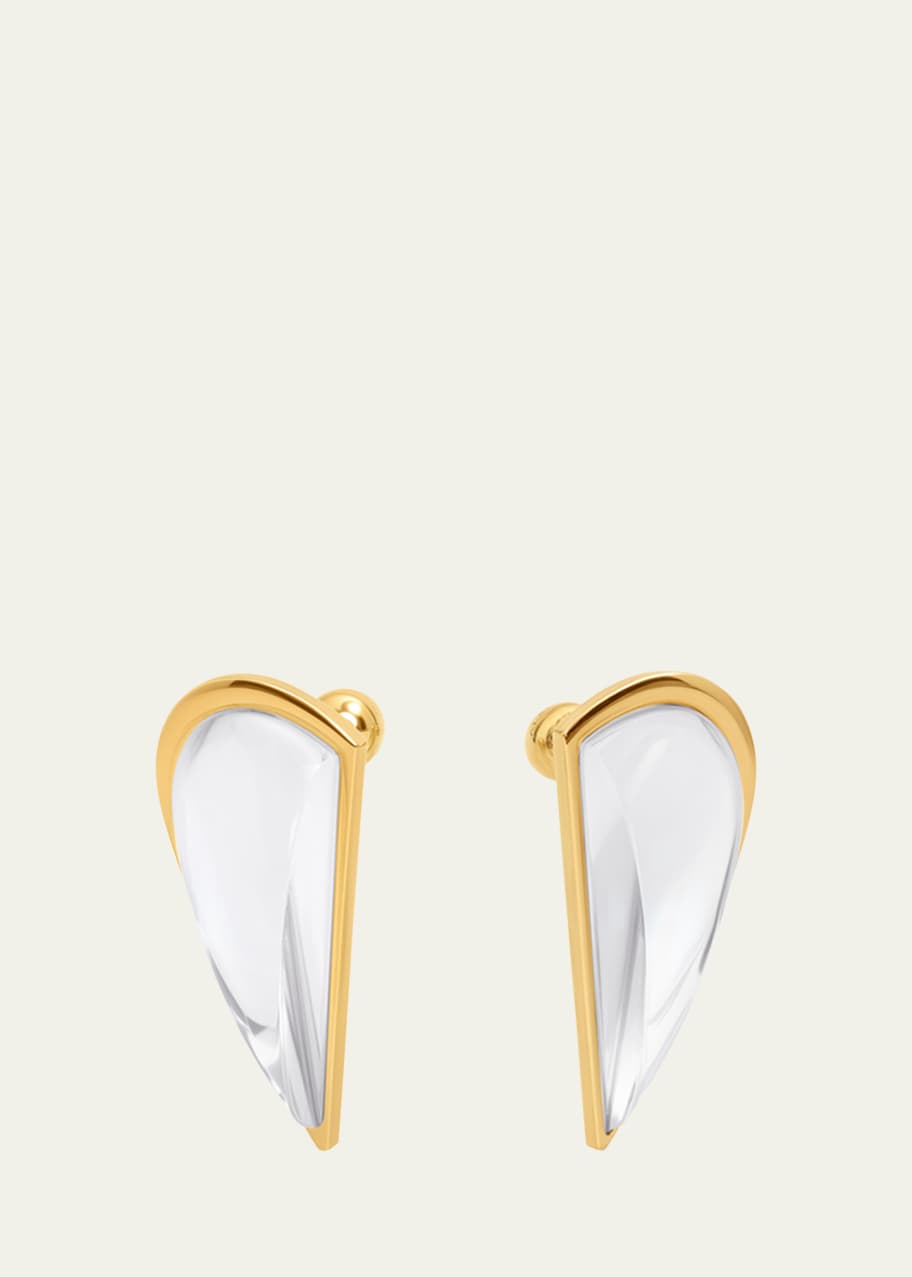 Half Heart-Shaped Crystal Earrings