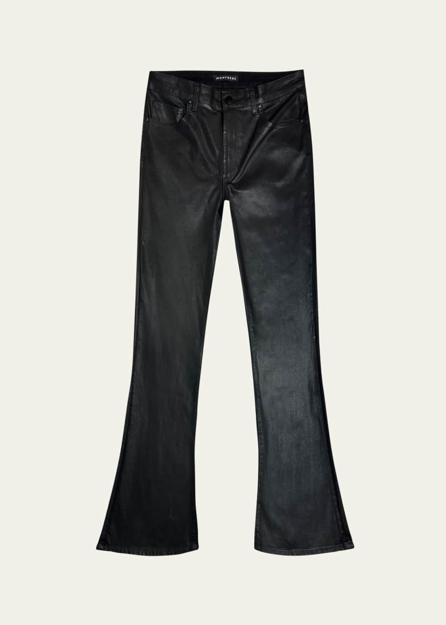 Image 1 of 1: Men's Clint Coated Denim Flare Jeans