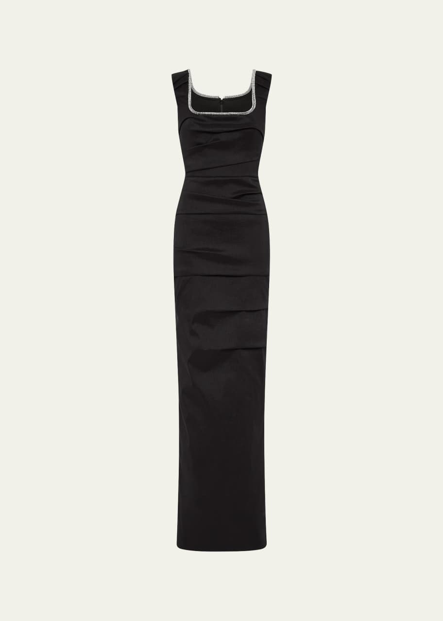 Image 1 of 1: Onyx Crystal Column Gown