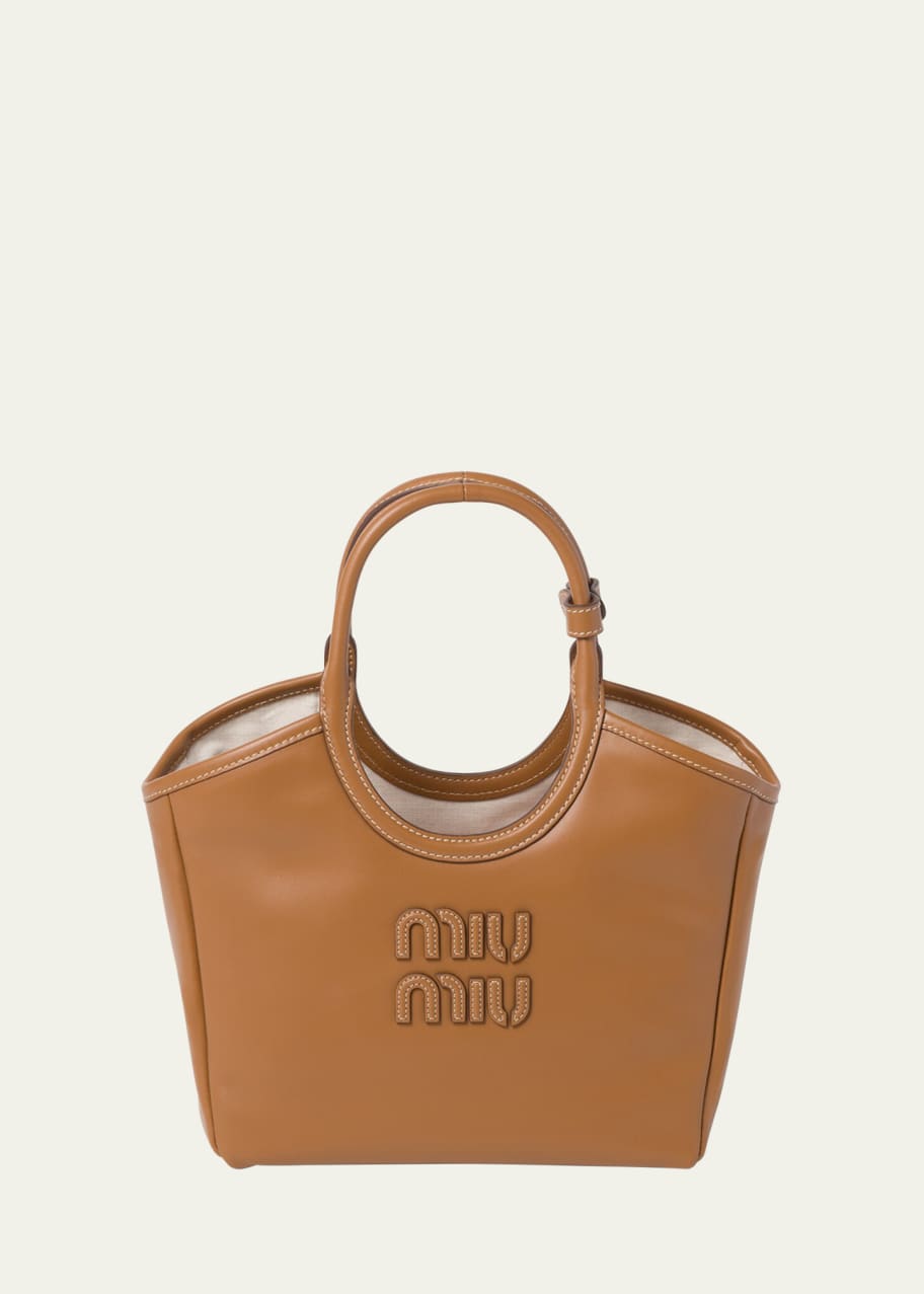 Image 1 of 1: Mini Leather Top-Handle Tote Bag