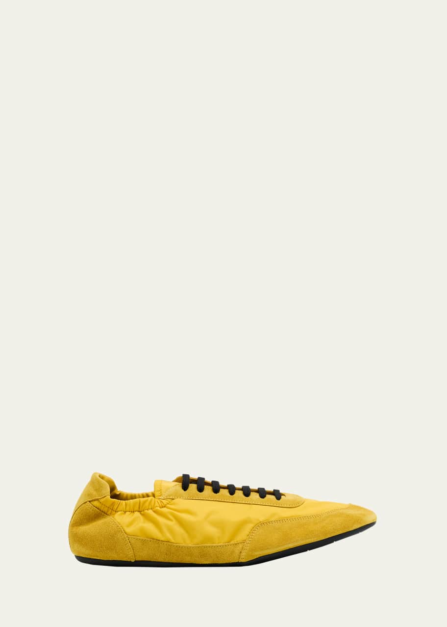 Prada Men's Collapse Nylon and Suede Low-Top Sneakers - Bergdorf