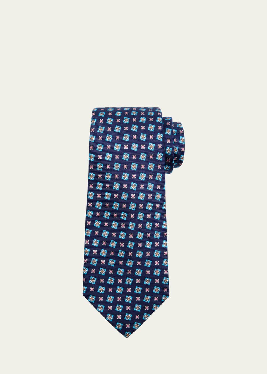 Image 1 of 1: Men's Medallion Silk 7-Fold Tie