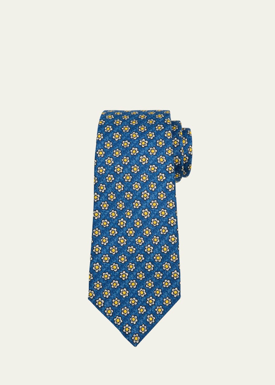 Image 1 of 1: Men's Animated Floral Silk Tie