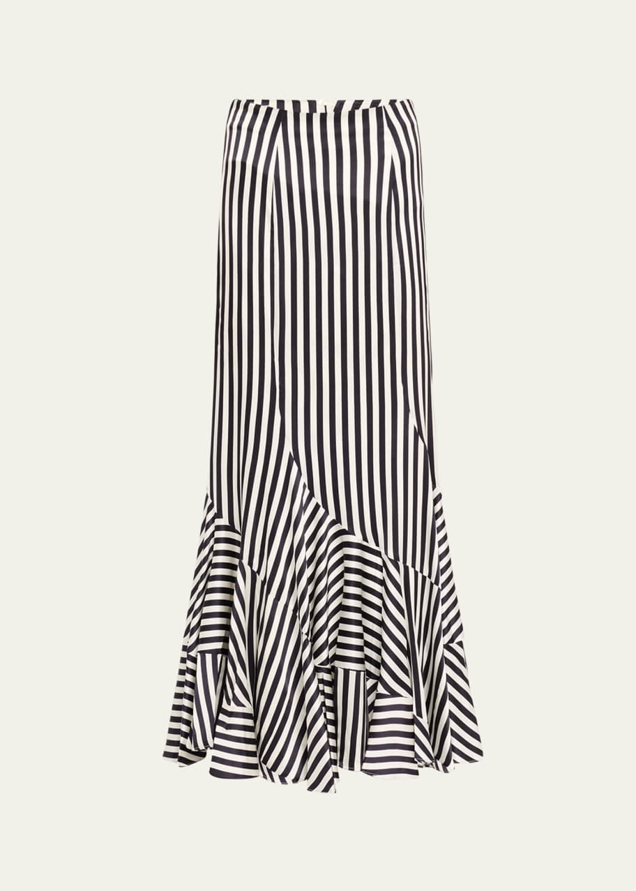 Image 1 of 1: Florina Striped Ruffle Maxi Skirt