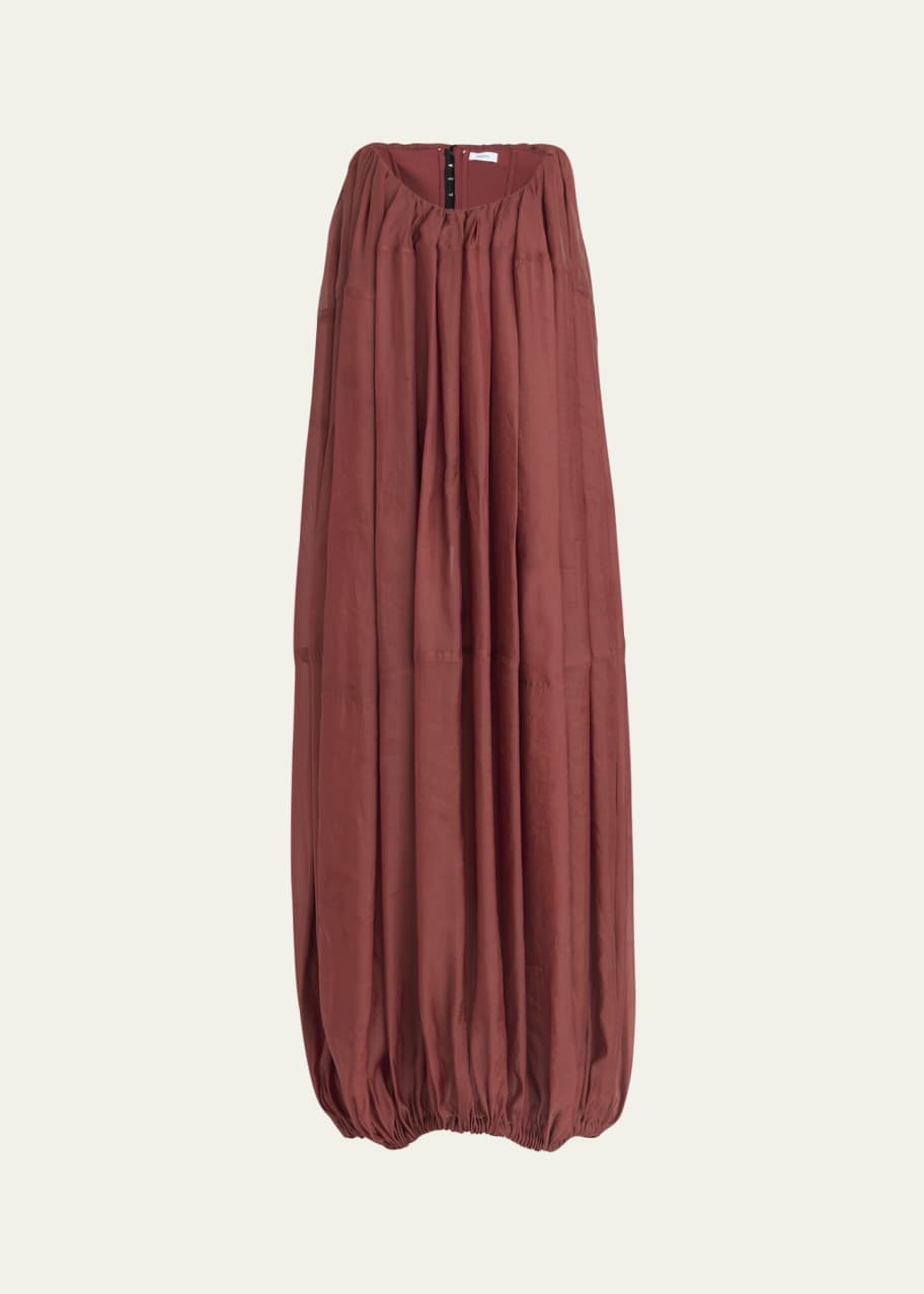 Image 1 of 1: Strapless Bubble-Hem Maxi Dress