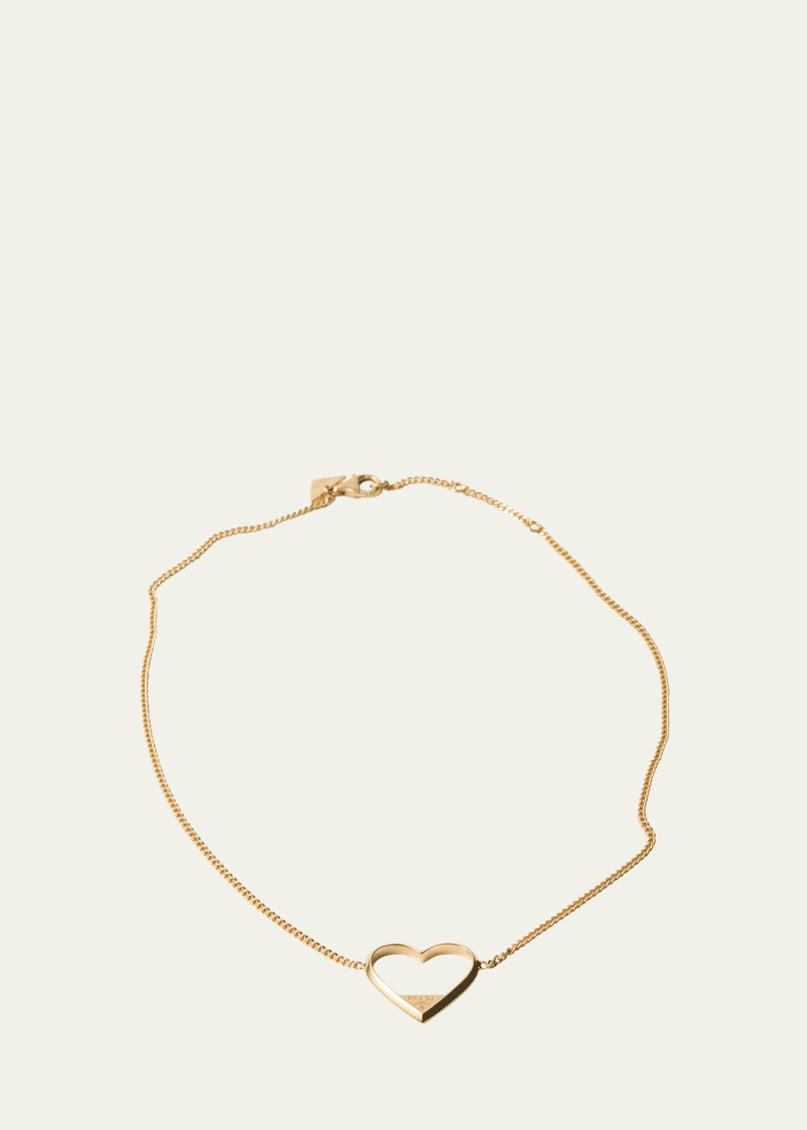 Image 1 of 1: Heart Brass Chain Necklace