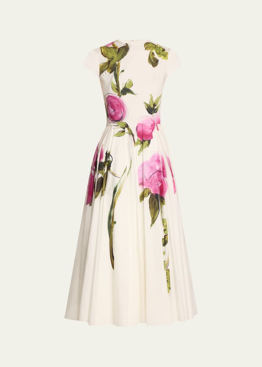 oscar de la renta pleated dress Oscar de la Renta Pleated Chiffon & Guipure Inset Dress in Black, Size 12