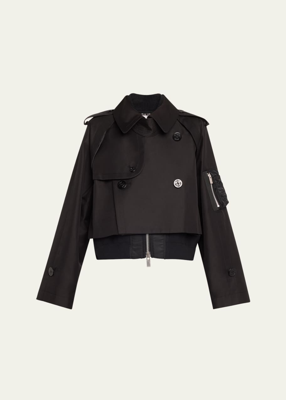 SACAI Hybrid Crop Trench Blouson Jacket - Bergdorf Goodman