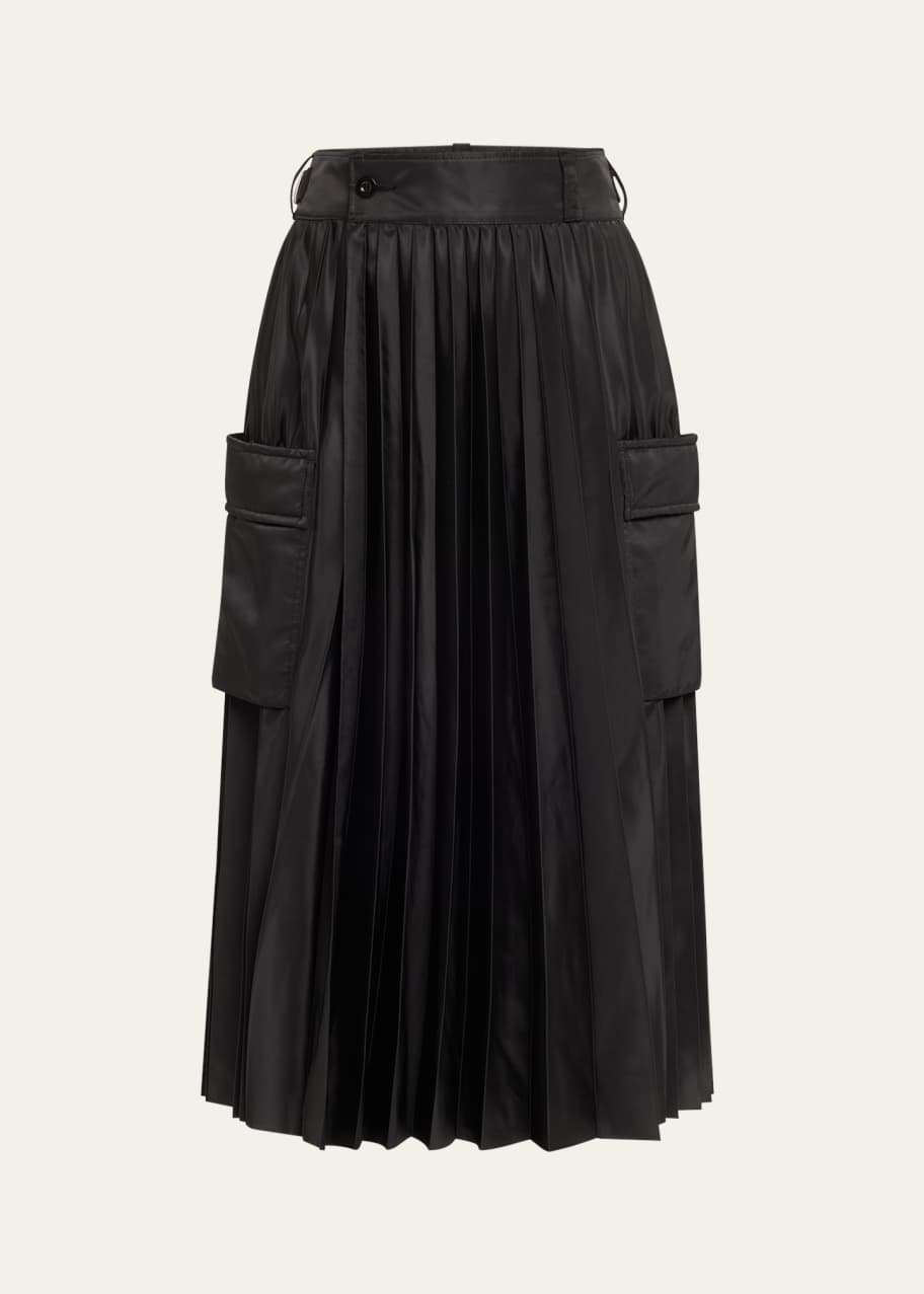 SACAI Nylon Twill Pleated Cargo Skirt - Bergdorf Goodman