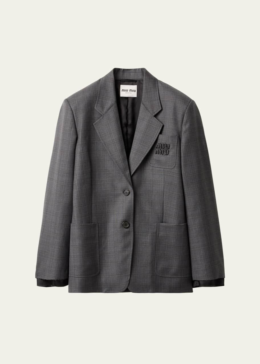Image 1 of 1: Long-Sleeve Oversized Blazer Jacket