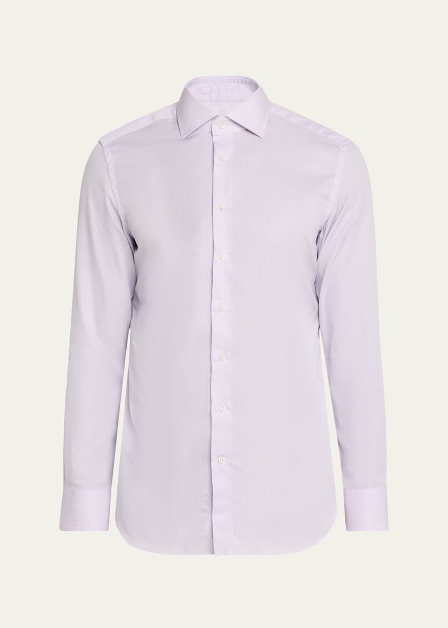 Image 1 of 1: Men's Cotton Mini Stripe Dress Shirt