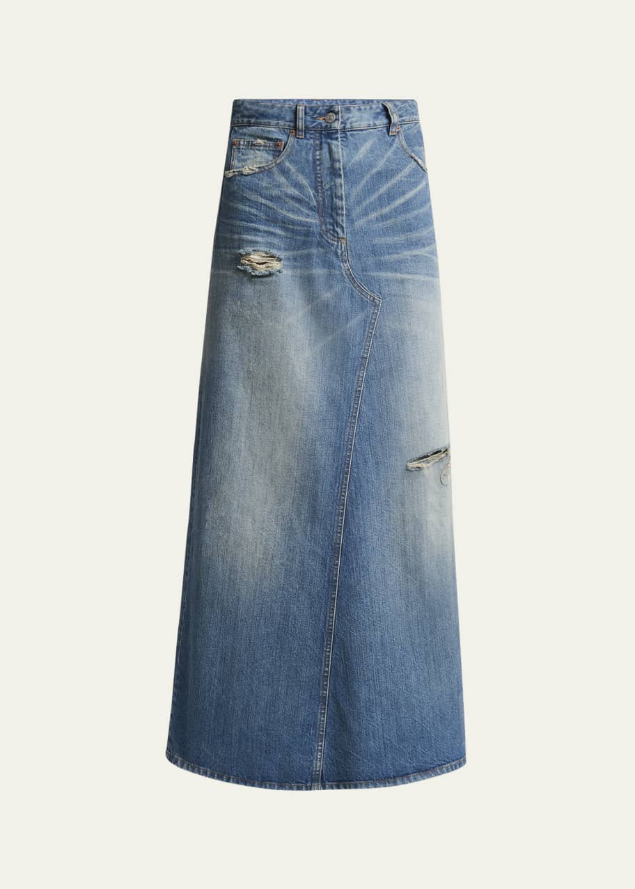 Image 1 of 1: Long Denim Skirt