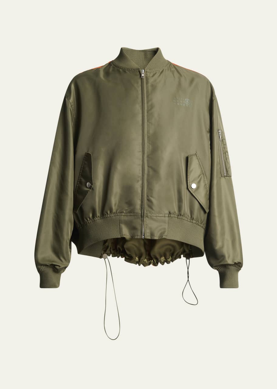 【関税＆送料込み】Mm6 Maison Margiela Bomber Jacket In Gre MM6 Maison Margiela Nylon Bomber Jacket - Bergdorf Goodman