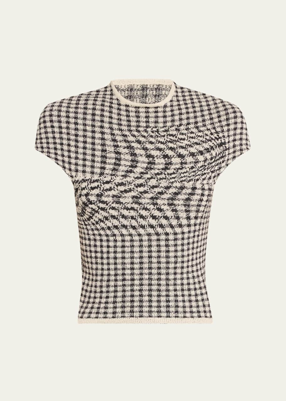 Image 1 of 1: Check Short-Sleeve Top