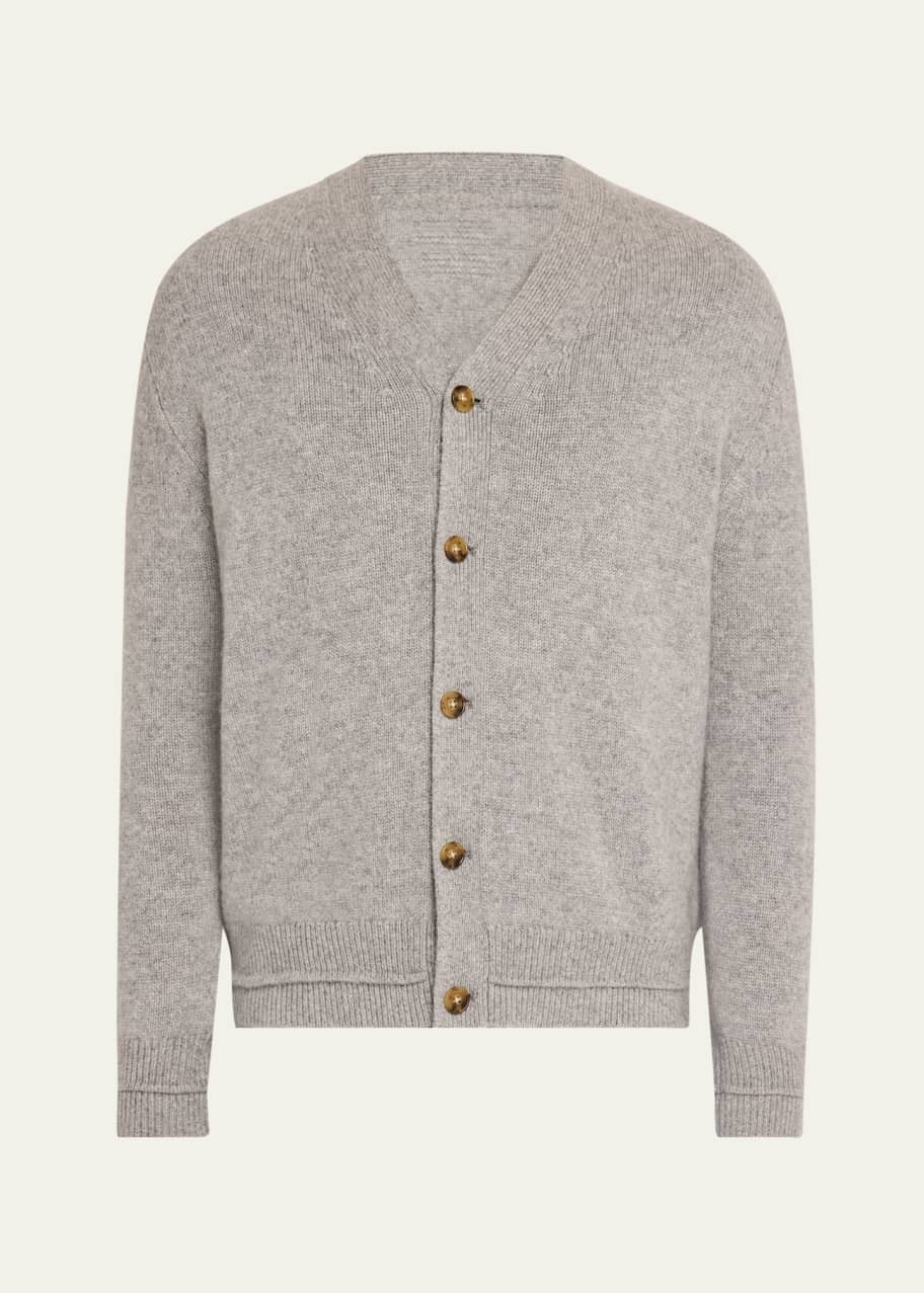 Image 1 of 1: Men's Heathered Cashmere Cardigan