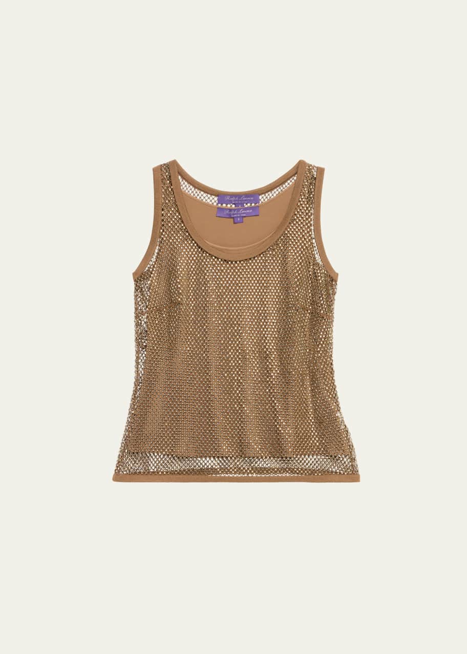 Image 1 of 1: Melony Embellished Mesh Tank Top